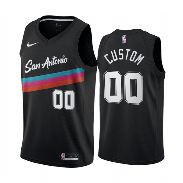 Men's San Antonio Spurs Active Player Custom Black NBA City Edition Fiesta 2020-21 Stitched Jersey